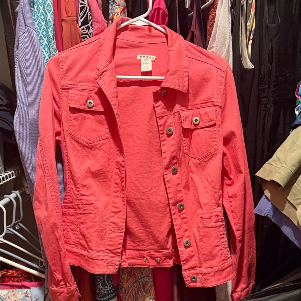 GAP Women's Vibrant Pink Jean Jacket